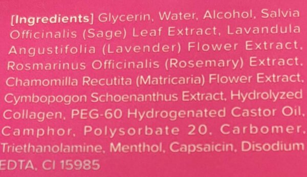 hot body gel ingredients