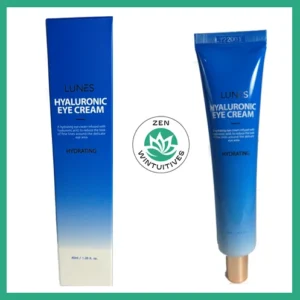 lunes hyaluronic eye cream with Zen Wintuitives logo