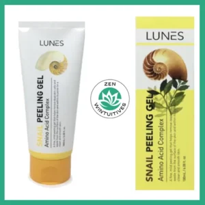 lunes snail peeling gel with Zen Wintuitives logo