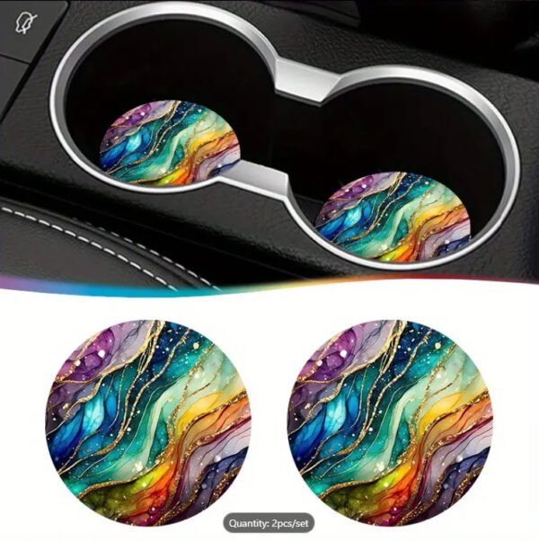 colorful coasters rainbow gold