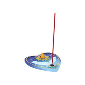 heart sun palmistry flat incense burner