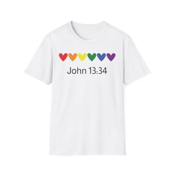 Rainbow Hearts John 13:34 T-Shirt