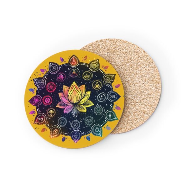 Vibrant Chakra Lotus Coasters - Colorful Mandala Design for Zen Living