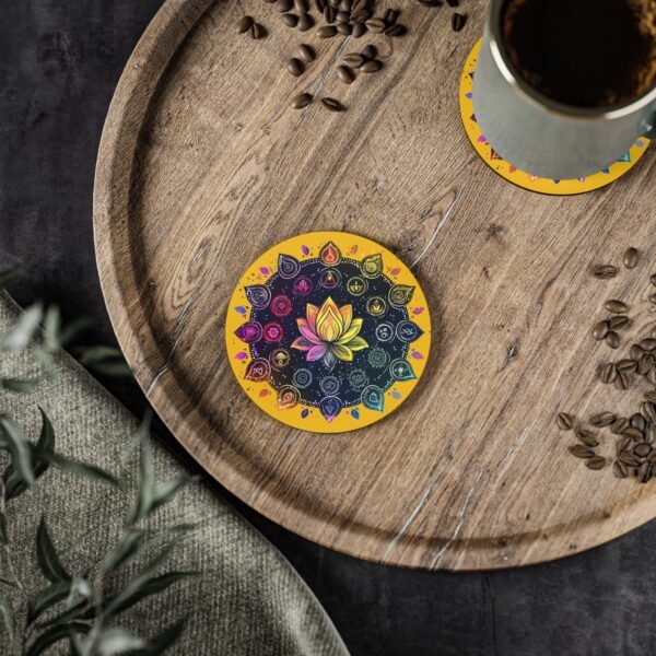 Vibrant Chakra Lotus Coasters - Colorful Mandala Design for Zen Living - Image 2