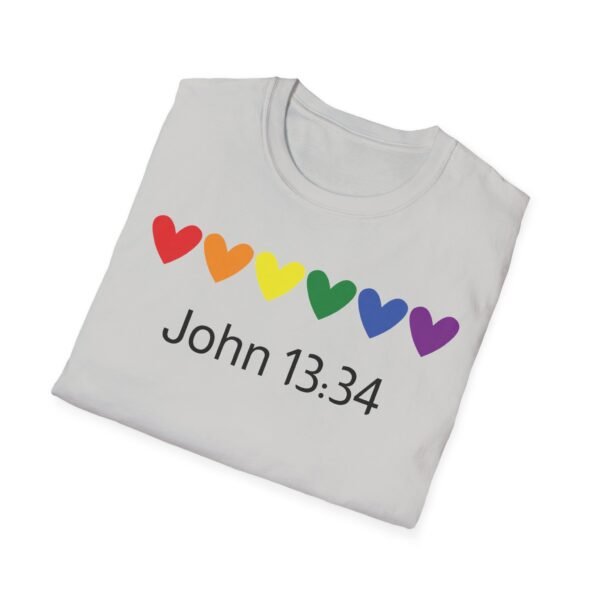 Rainbow Hearts John 13:34 T-Shirt - Image 4